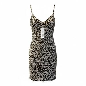French Connection Womens Size 8 Leopard Print Slip Dress Spaghetti Strap Party‎
